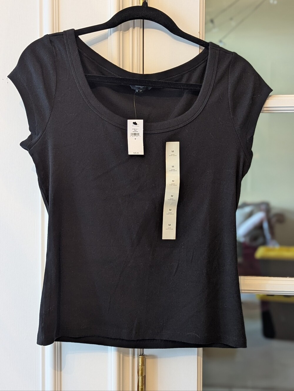 Banana Republic Cap Sleeve Knit Top Black